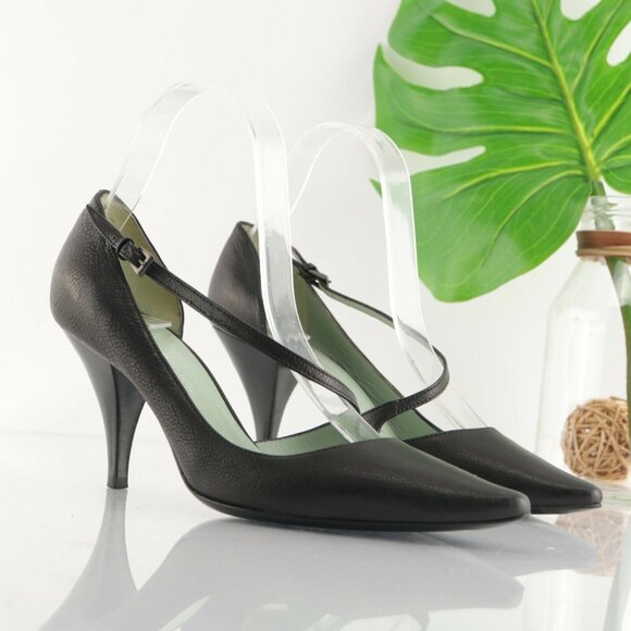 Sigerson Morrison Shoes - Sigerson Morrison Womens Pump Size 7.5 Black D'Orsay Retro Heel Dress Shoe